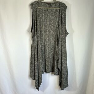 Love & Legend Heather Grey Sleeveless Asymmetrical Wrap Cardigan